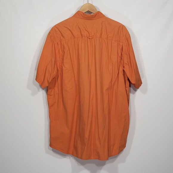 Orange Columbia Vented Fishing Hiking Shirt  Short Sleeve  Men's Size Large - Picture 3 of 5